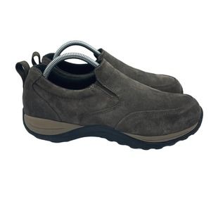 LL Bean Comfort Mocs Shoes Brown Suede Slip On Lightweight Mens Size 9 Wide